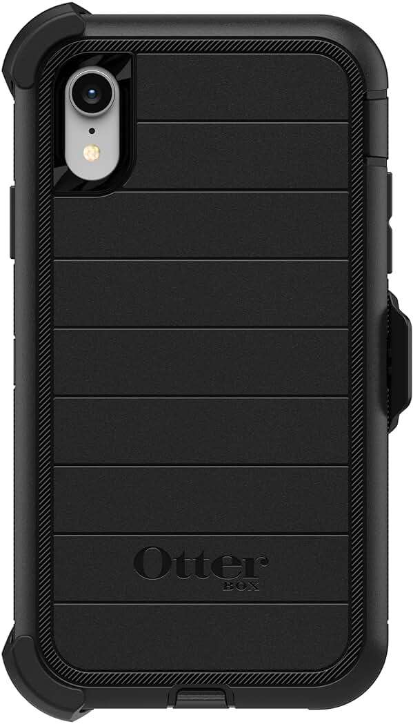 OtterBox iPhone XR Defender Series Case - Black, Rugged & Durable, with Port Protection, Includes Holster Clip Kickstand - Image 5