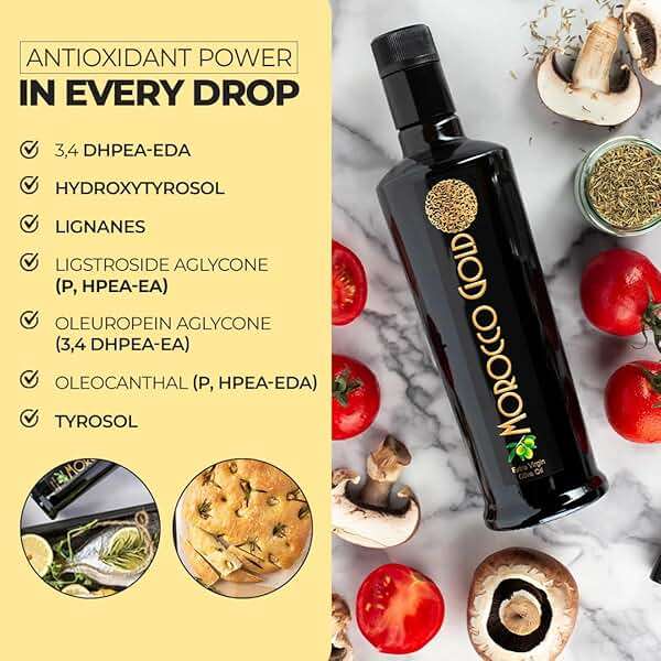 Morocco Gold Early Harvest Extra Virgin Olive Oil – Cold Pressed – Polyphenol Rich 652mg/kg EVOO Fresh Harvest Pure and Natural. 500ml/17 Fl Oz - Image 2