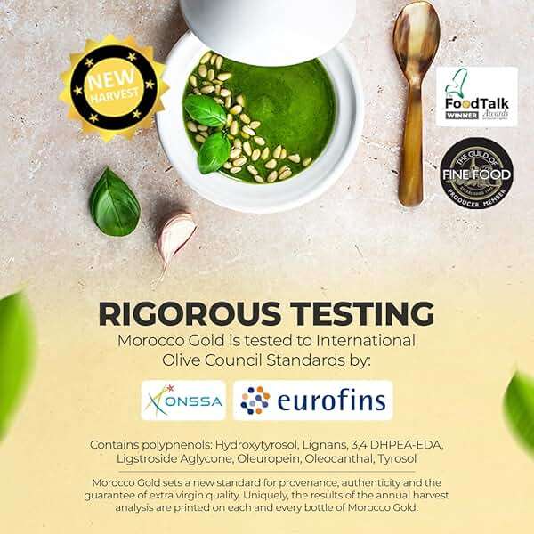Morocco Gold Early Harvest Extra Virgin Olive Oil – Cold Pressed – Polyphenol Rich 652mg/kg EVOO Fresh Harvest Pure and Natural. 500ml/17 Fl Oz - Image 3