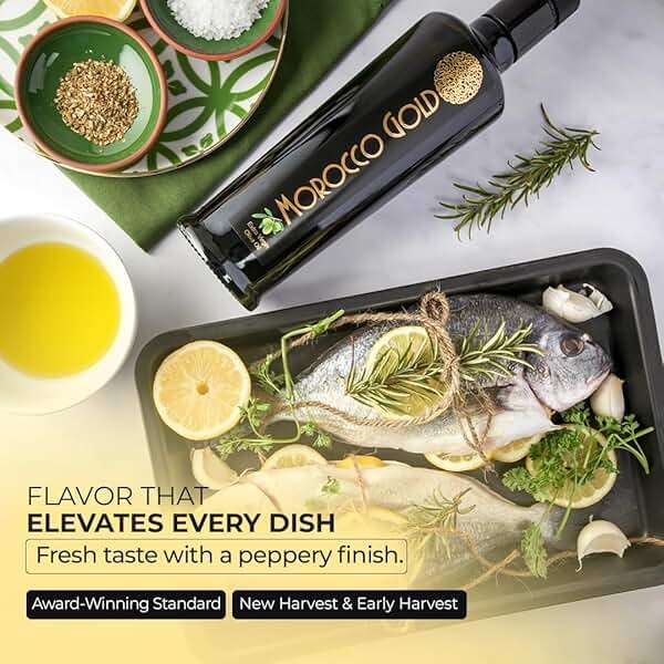 Morocco Gold Early Harvest Extra Virgin Olive Oil – Cold Pressed – Polyphenol Rich 652mg/kg EVOO Fresh Harvest Pure and Natural. 500ml/17 Fl Oz - Image 5