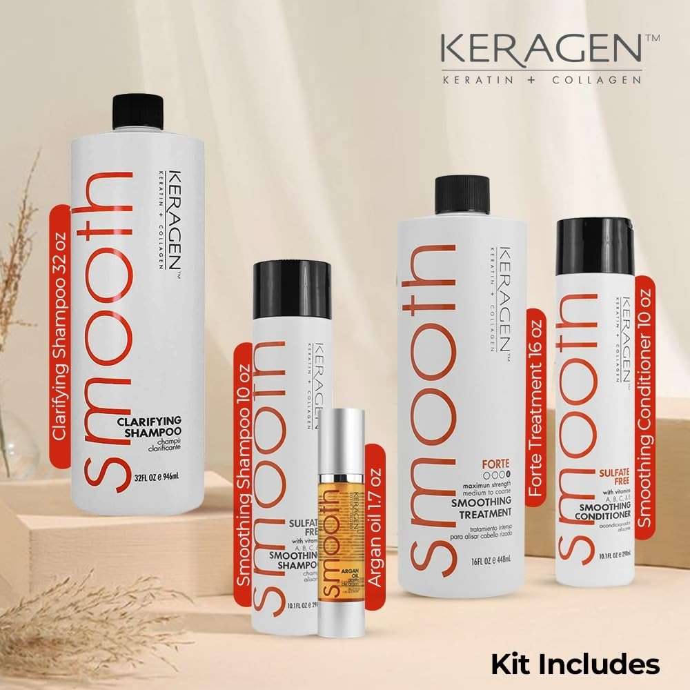 Keragen Brazilian Keratin Hair Treatment - Premium Straightener Cream, Sulfate-Free Anti-Frizz Products, Perfect Straightening Solution for Dry & Damaged Hair, Kit Combo Set - Image 2