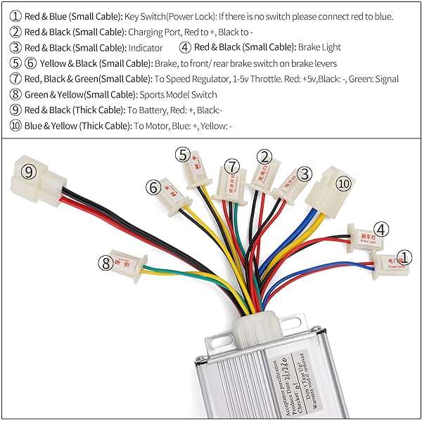 Controller 36v 1000w for Brushed Electric Motor Engine Scooter with White Battery Connector Terminal - Image 3