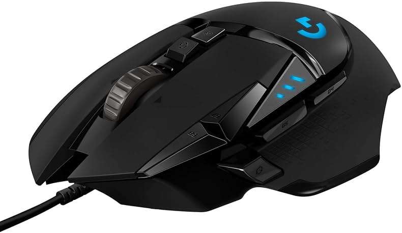 Logitech G502 Hero High Performance Wired Gaming Mouse, Hero 25K Sensor, 25,600 DPI, RGB, Adjustable Weights, 11 Programmable Buttons, On-Board Memory, PC/Mac - Black - Image 1