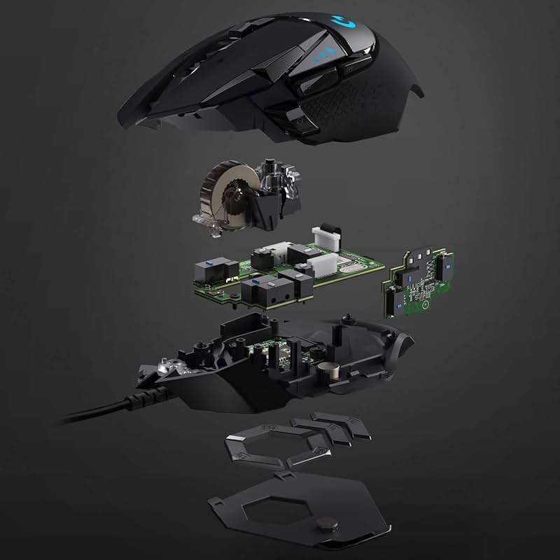 Logitech G502 Hero High Performance Wired Gaming Mouse, Hero 25K Sensor, 25,600 DPI, RGB, Adjustable Weights, 11 Programmable Buttons, On-Board Memory, PC/Mac - Black - Image 10