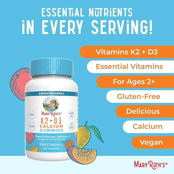 MARYRUTH'S Organics Calcium with Vitamin D & Vitamin K2, 2 Month Supply, Calcium Supplement Supports Bone Health & Joint Support, with Vitamins D3 K2 Gummies, Vegan, Non-GMO, Gluten Free, 60 Count - Image 7