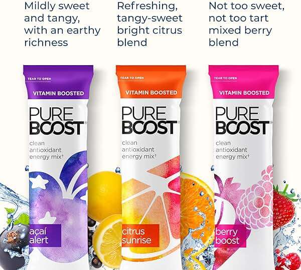 Pureboost Sugar-Free Clean Energy Booster, Combo Pack 30 Count, Refreshing Energy Drink Mix with B12 Vitamins, Electrolytes, Antioxidants, No Sucralose - Image 3