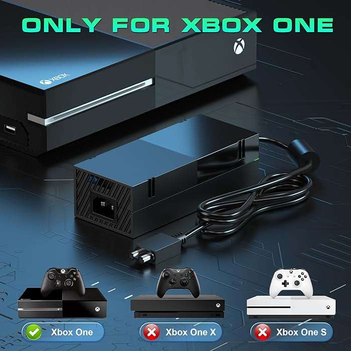 Ponkor Power Supply for Xbox One, AC Cord Replacement Power Brick Adapter 100-240V Compatible with Xbox One 360 - Image 2