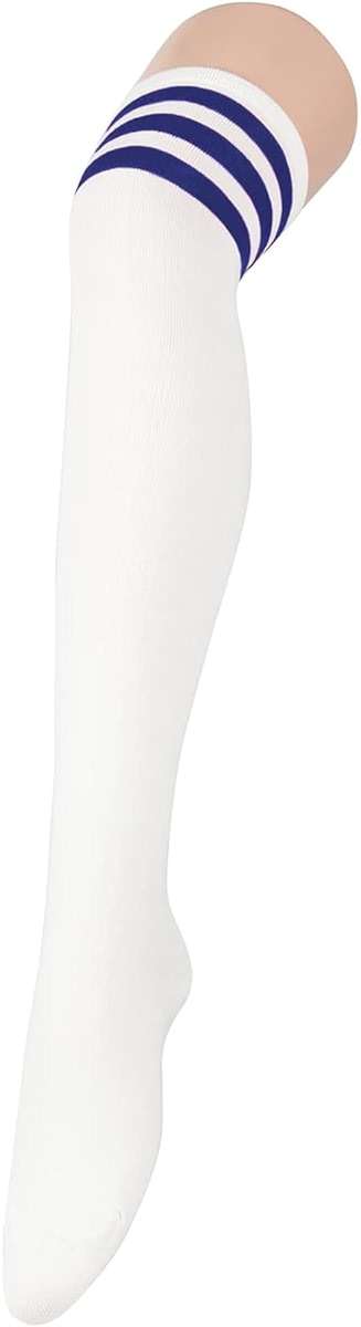 Century Star Thigh High Socks Striped Extra Long Tube for Women Over the Knee Athletic Sports Socks Plus Size Stockings - Image 2