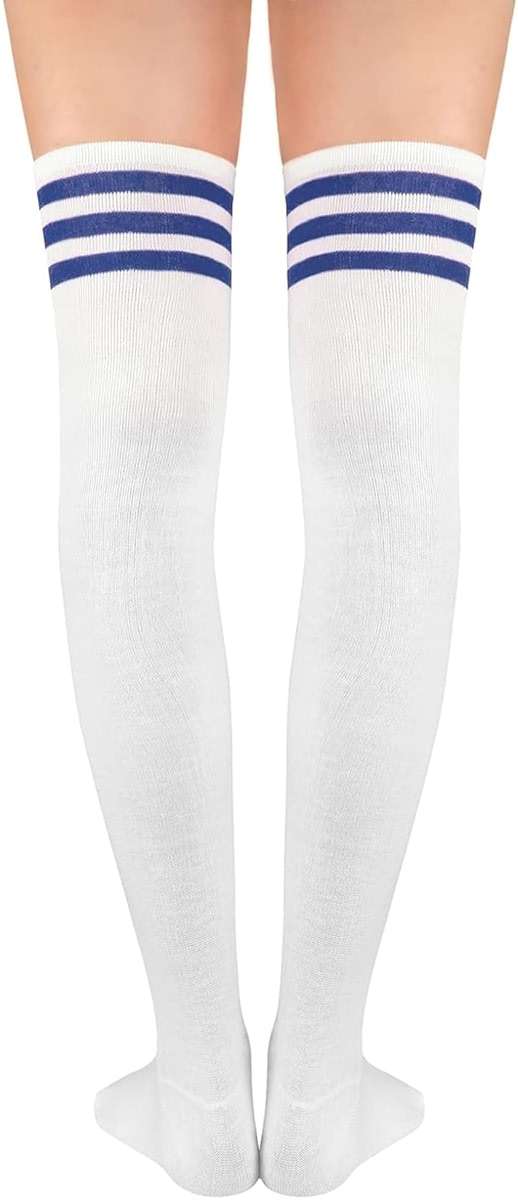 Century Star Thigh High Socks Striped Extra Long Tube for Women Over the Knee Athletic Sports Socks Plus Size Stockings - Image 3