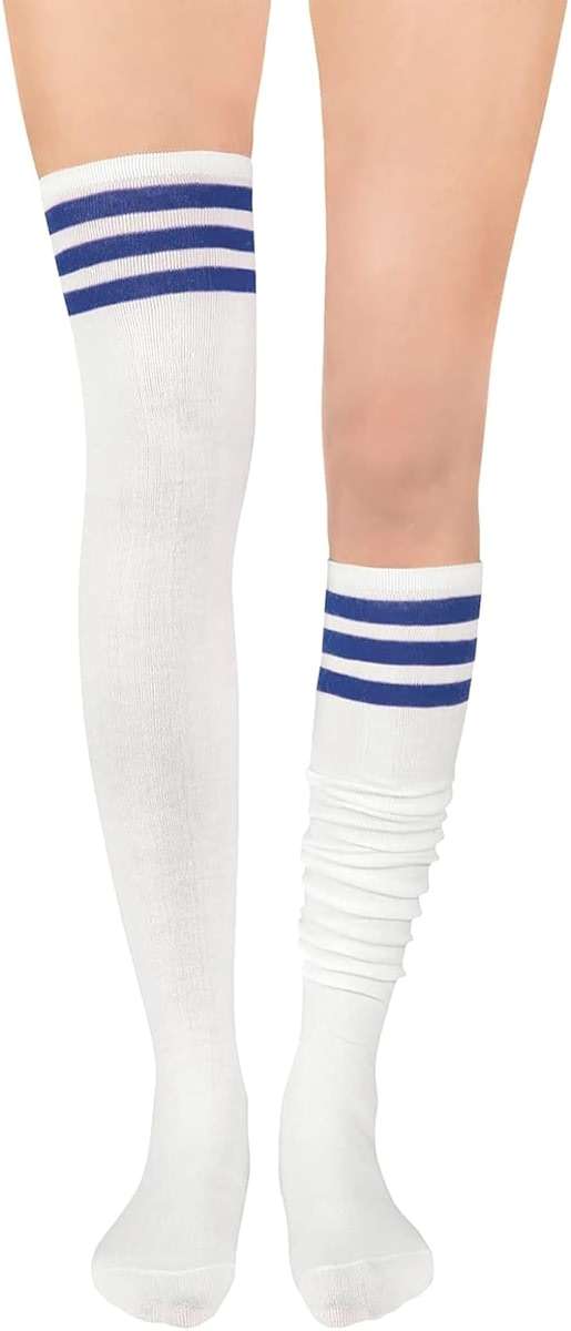 Century Star Thigh High Socks Striped Extra Long Tube for Women Over the Knee Athletic Sports Socks Plus Size Stockings - Image 4