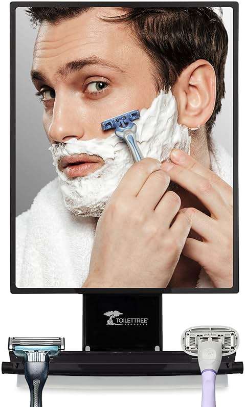 ToiletTree Products Fogless Shower Mirror - Anti-Fog Mirror - Adjustable Shaving Mirror with a Squeegee - Rust-Proof, Impact-Resistance Bathroom Shower Mirror - Tall - Image 11