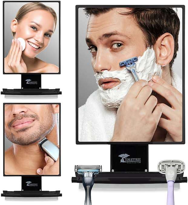 ToiletTree Products Fogless Shower Mirror - Anti-Fog Mirror - Adjustable Shaving Mirror with a Squeegee - Rust-Proof, Impact-Resistance Bathroom Shower Mirror - Tall - Image 10