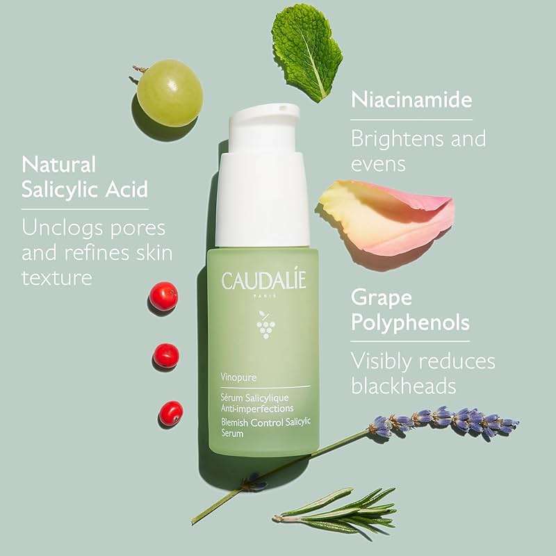 Caudalie Vinopure Natural Salicylic Acid Pore Minimizing Serum with Niacinamide, Skin Perfecting Serum - 30 mL - Image 5