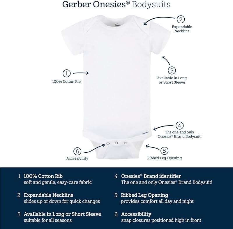 Gerber Baby Girls' 8-pack Short Sleeve Onesies Bodysuits - Image 6