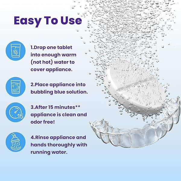 Retainer Brite - Retainer Cleaner Tablets for Invisalign, Mouth Guard Cleaner, Night Guard Cleaning and More. Cleaning Tablets for Ultrasonic Cleaners. 120 Tablets - 4 Month Supply. Made in USA - Image 4