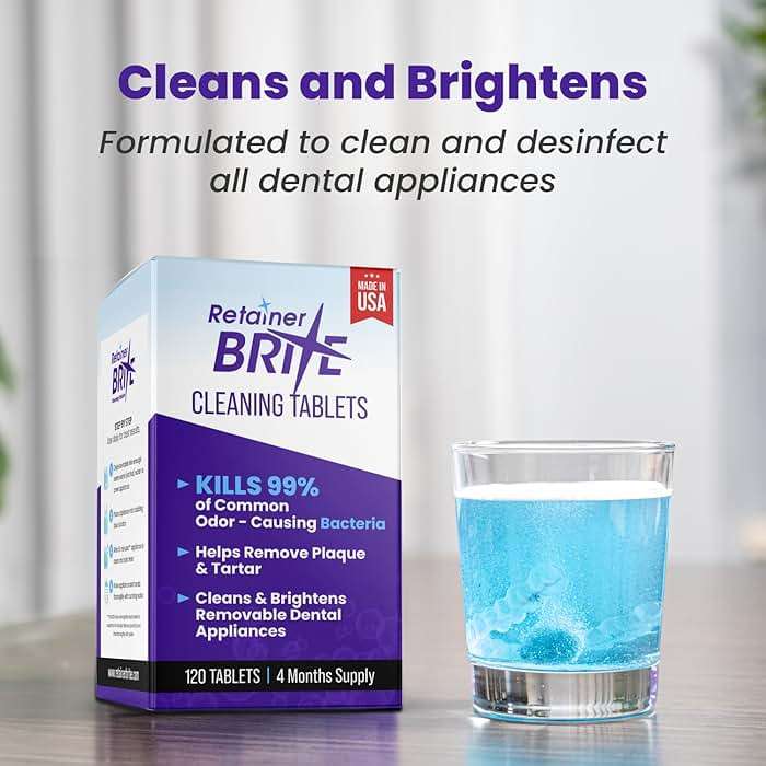 Retainer Brite - Retainer Cleaner Tablets for Invisalign, Mouth Guard Cleaner, Night Guard Cleaning and More. Cleaning Tablets for Ultrasonic Cleaners. 120 Tablets - 4 Month Supply. Made in USA - Image 5