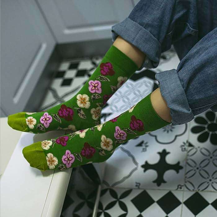 HSELL Womens Novelty Socks with Colorful Flower Design Fancy Gift for Mom Lady Breathable Cotton Socks for Daily Wear - Image 2