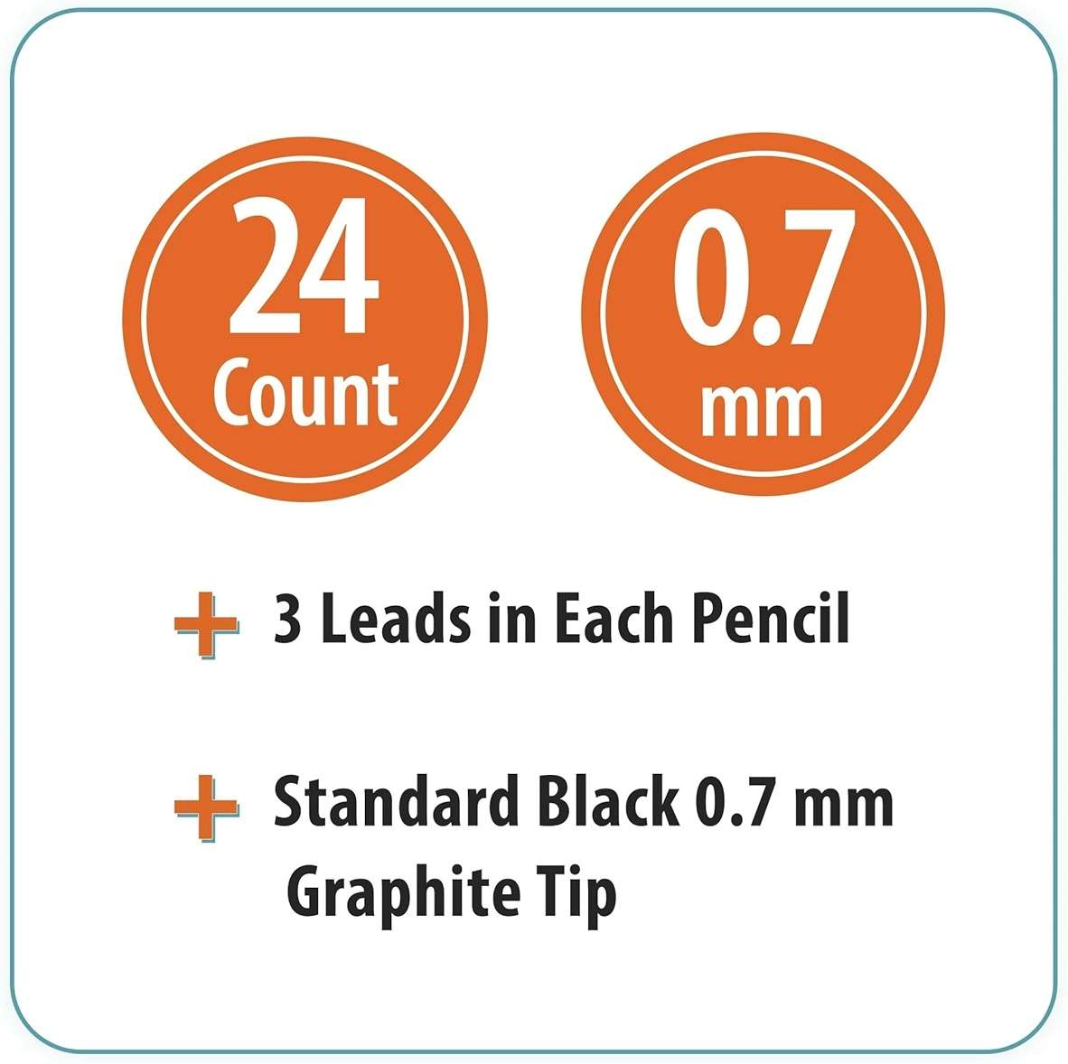 No. 2 Mechanical Pencils (Bright Multicolored, 3 Leads in Each) 24 count - Image 4