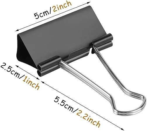 KTOJOY Extra Large Binder Clips (36 Pack) 2 Inch, Big Paper Clamps for Office Supplies, Black - Image 3