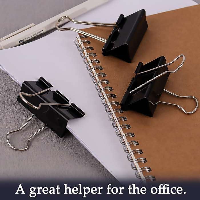 KTOJOY Extra Large Binder Clips (36 Pack) 2 Inch, Big Paper Clamps for Office Supplies, Black - Image 4