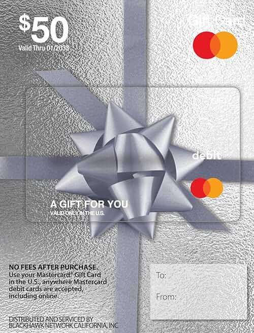 MasterCard Physical Gift Card -$50 (plus $4.95 Purchase Fee) - Image 1