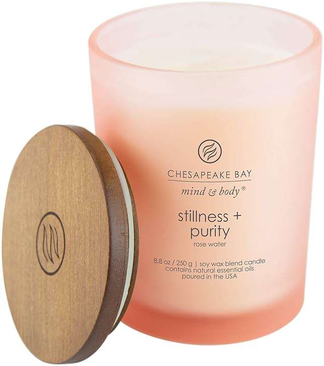 Chesapeake Bay Candle Scented Candle Stillness + Purity (Rose Water) Medium Jar 8 Ounce Home Décor - Image 3