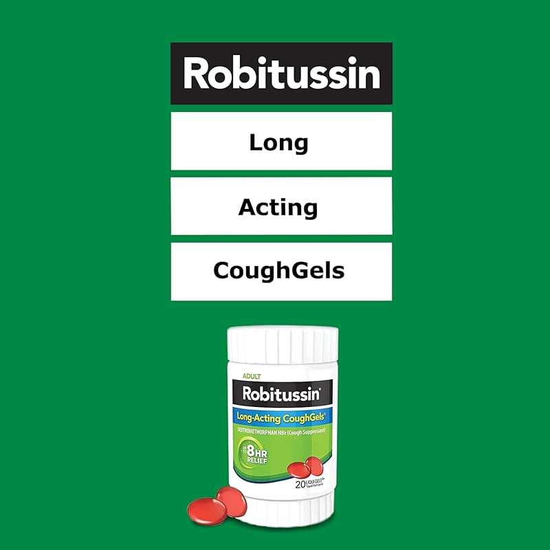 Robitussin 8 Hour Liqui-gels Cough, Adult Formula - 20 count Liqui-Gels - Image 5