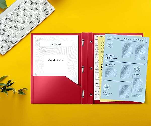 Better Office Products Red Plastic Folders with Pockets and Prongs, Letter Size, 24 Pack, Heavyweight Poly Prong Folders, Red Plastic with 3 Metal Fastener Clips - Image 5