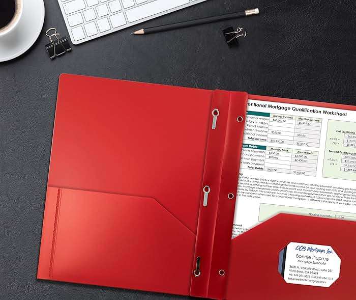 Better Office Products Red Plastic Folders with Pockets and Prongs, Letter Size, 24 Pack, Heavyweight Poly Prong Folders, Red Plastic with 3 Metal Fastener Clips - Image 6