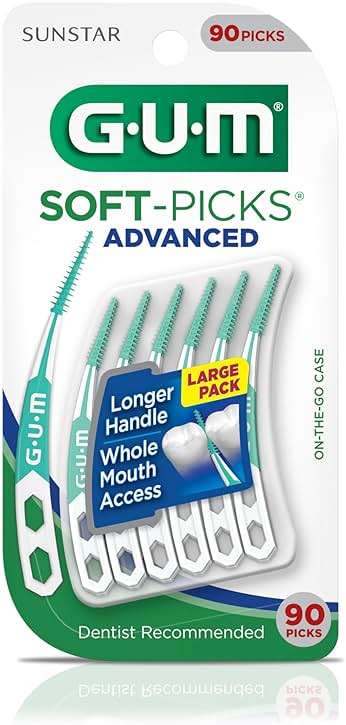 GUM Soft-Picks Advanced – Easy-to-Use Interdental Picks for Plaque Removal & Gum Health with Convenient Carry Case, Dentist Recommended, 90 Count (Pack of 3) 270 Total - Image 2