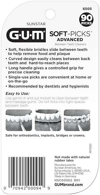 GUM Soft-Picks Advanced – Easy-to-Use Interdental Picks for Plaque Removal & Gum Health with Convenient Carry Case, Dentist Recommended, 90 Count (Pack of 3) 270 Total - Image 11