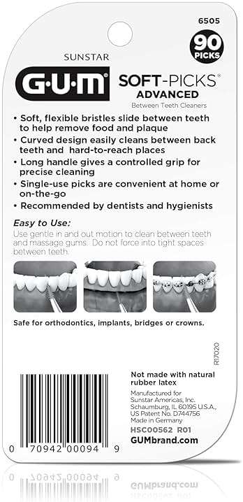 GUM Soft-Picks Advanced – Easy-to-Use Interdental Picks for Plaque Removal & Gum Health with Convenient Carry Case, Dentist Recommended, 90 Count (Pack of 3) 270 Total - Image 3
