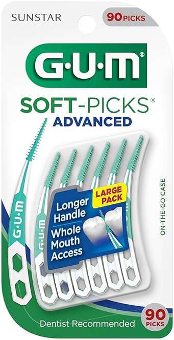 GUM Soft-Picks Advanced – Easy-to-Use Interdental Picks for Plaque Removal & Gum Health with Convenient Carry Case, Dentist Recommended, 90 Count (Pack of 3) 270 Total - Image 10