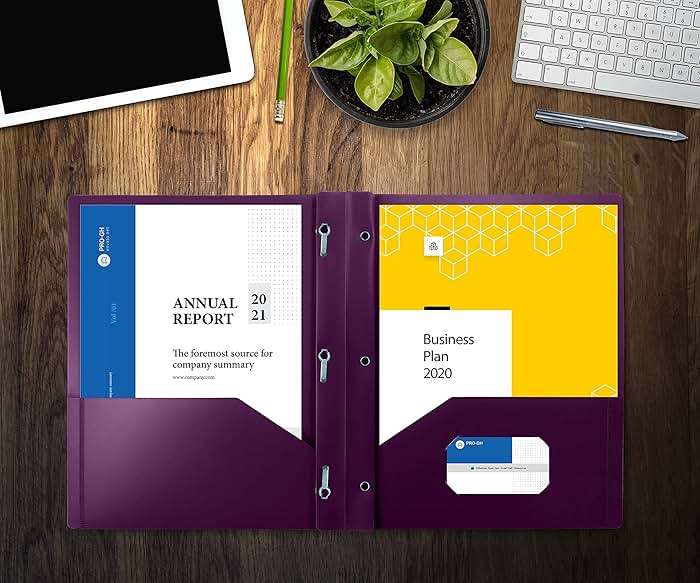 Better Office Products Purple Plastic 2 Pocket Folders with Prongs, Heavyweight, Letter Size Poly Folders, 24 Pack, with 3 Metal Prongs Fastener Clips, Purple - Image 4