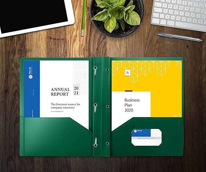 Better Office Products Green Plastic 2 Pocket Folders with Prongs, Heavyweight, Letter Size Poly Folders, 24 Pack, with 3 Metal Prongs Fastener Clips, Green - Image 2