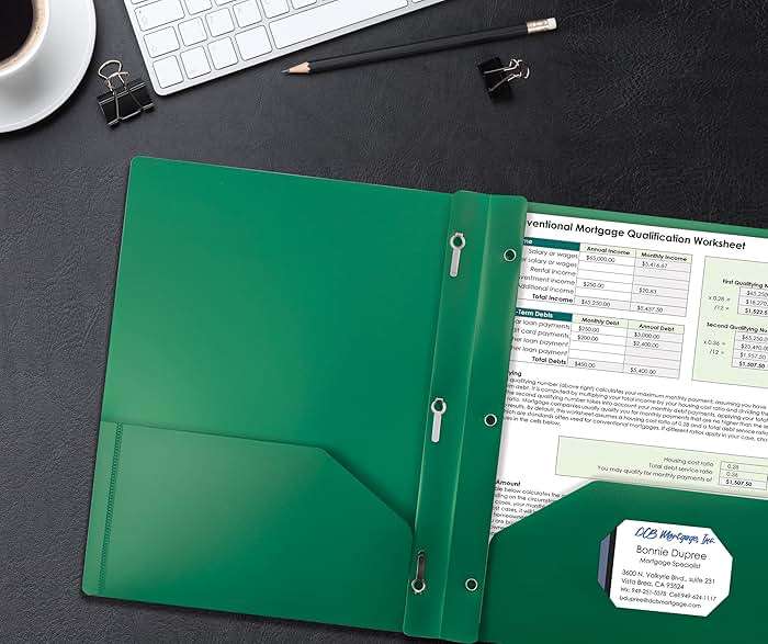 Better Office Products Green Plastic 2 Pocket Folders with Prongs, Heavyweight, Letter Size Poly Folders, 24 Pack, with 3 Metal Prongs Fastener Clips, Green - Image 4