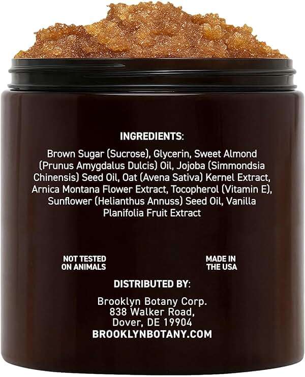Brooklyn Botany Brown Sugar Body Scrub - Moisturizing and Exfoliating Body, Face, Hand, Foot Scrub - Fights Acne, Fine Lines & Wrinkles, Great Gifts For Women & Men - 10 oz - Image 3