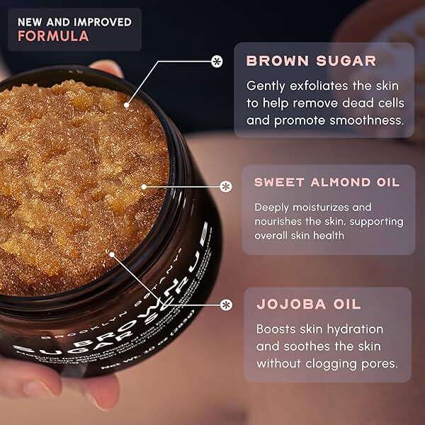 Brooklyn Botany Brown Sugar Body Scrub - Moisturizing and Exfoliating Body, Face, Hand, Foot Scrub - Fights Acne, Fine Lines & Wrinkles, Great Gifts For Women & Men - 10 oz - Image 7
