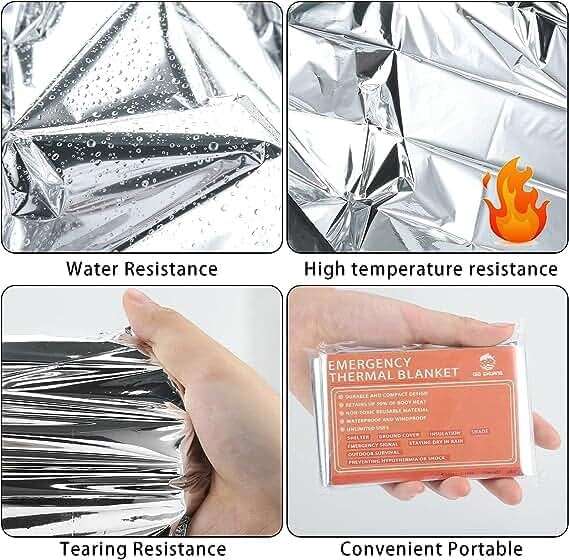 QIO CHUANG Emergency Mylar Thermal Blankets -Space Blanket Survival kit Camping Blanket (4-Pack). Perfect for Outdoors, Hiking, Survival, Bug Out Bag ,Marathons or First Aid 1 - Image 6