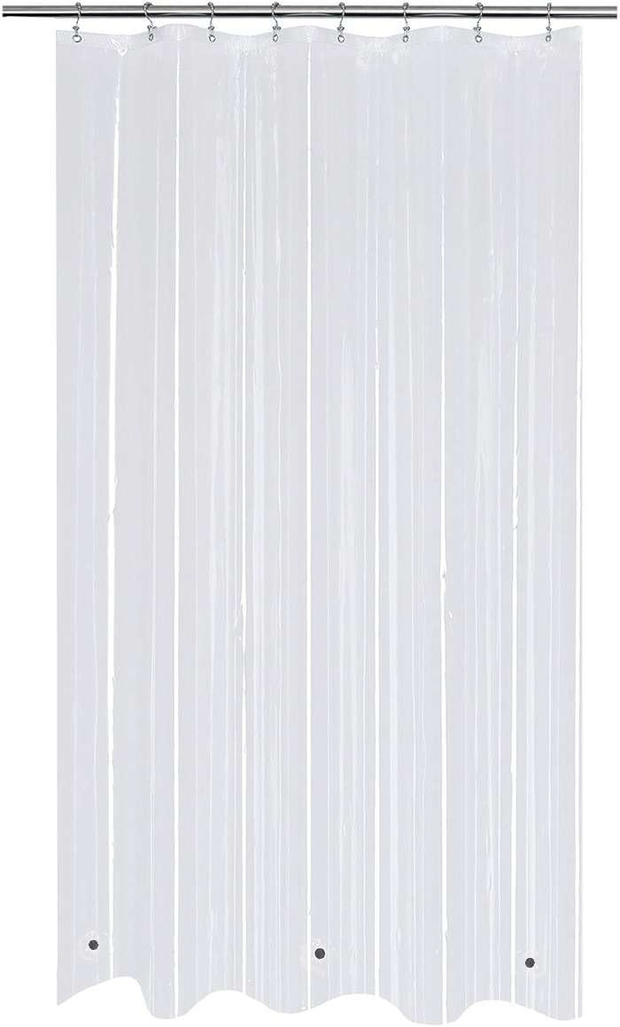 Mrs Awesome Stall Shower Curtain Liner with 3 Magnets 48 x 72 inch, PEVA 8G Thick & Heavy Duty Plastic Shower Curtain for Bathroom, Waterproof, 48x72, Clear - Image 1