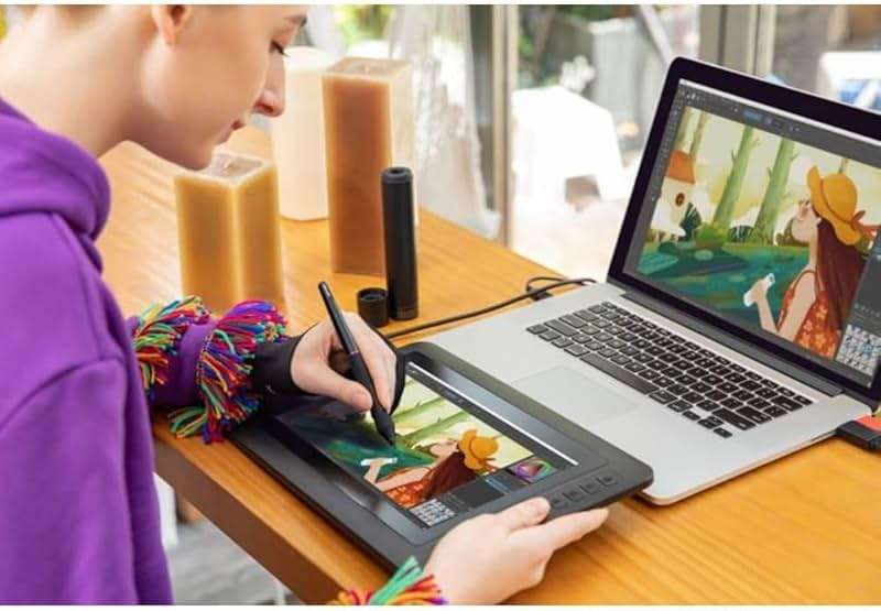 XP-PEN Artist12 11.6 Inch FHD Drawing Monitor Pen Display Graphic Monitor with PN06 Battery-Free Multi-Function Pen Holder and Glove 8192 Pressure Sensitivity - Image 2