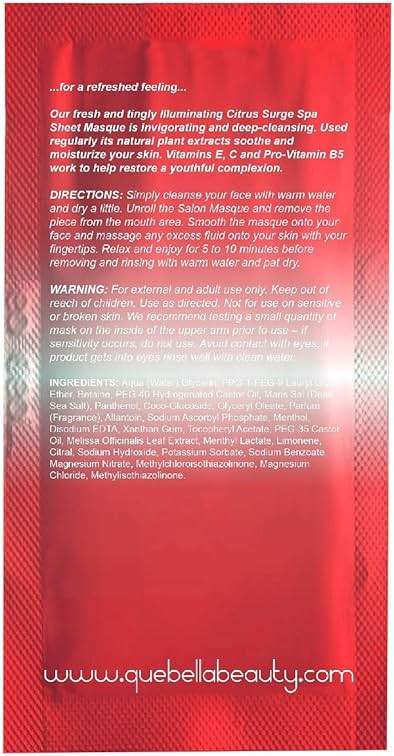que bella B07GNRPP7T Illuminating Sheet Mask - Citrus Surge - Image 2