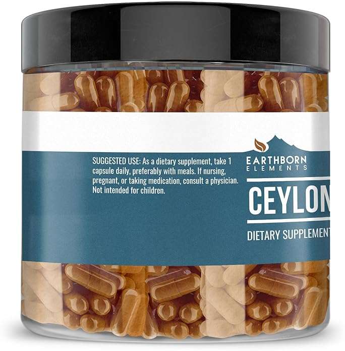 Earthborn Elements Ceylon Cinnamon 200 Capsules, Pure & Undiluted, No Additives - Image 2