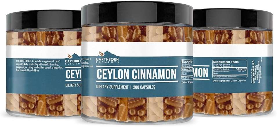 Earthborn Elements Ceylon Cinnamon 200 Capsules, Pure & Undiluted, No Additives - Image 4
