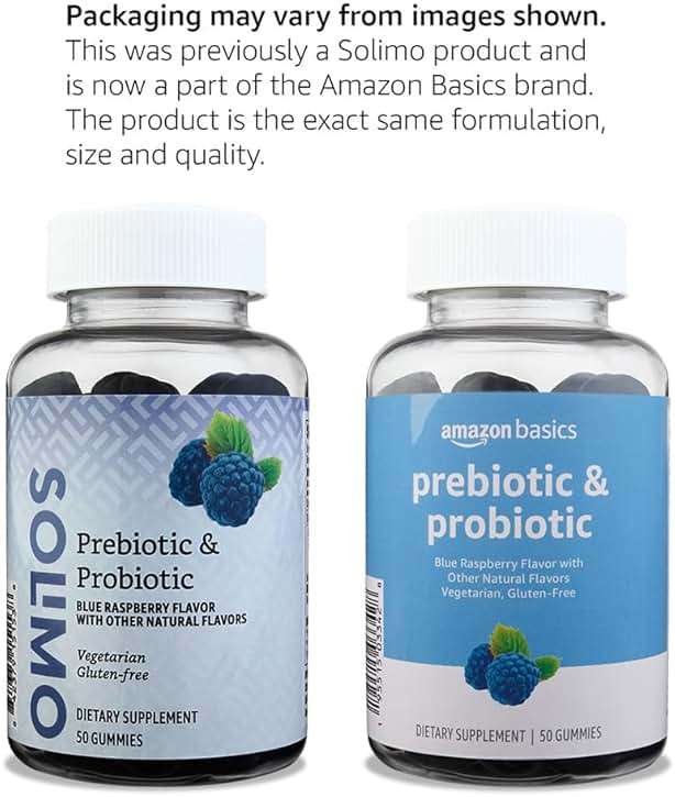 Amazon Brand - Solimo Prebiotic & Probiotic Gummies, 2 Billion CFU, Blue Raspberry, 50 Count (2 per Serving) - Image 4