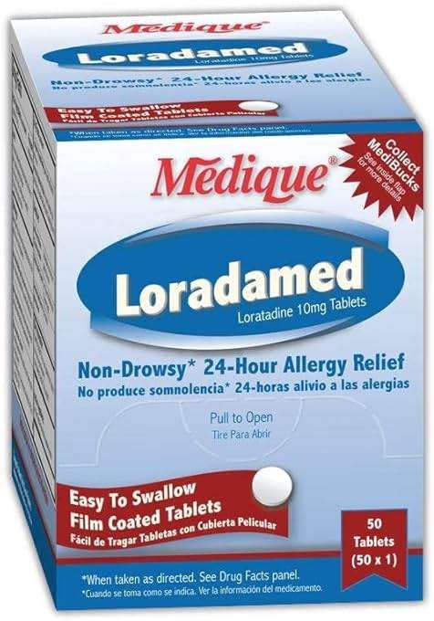 Medique MP20350 Loratadine Allergy Relief Capsule, Standard, White (Pack of 50) - Image 1