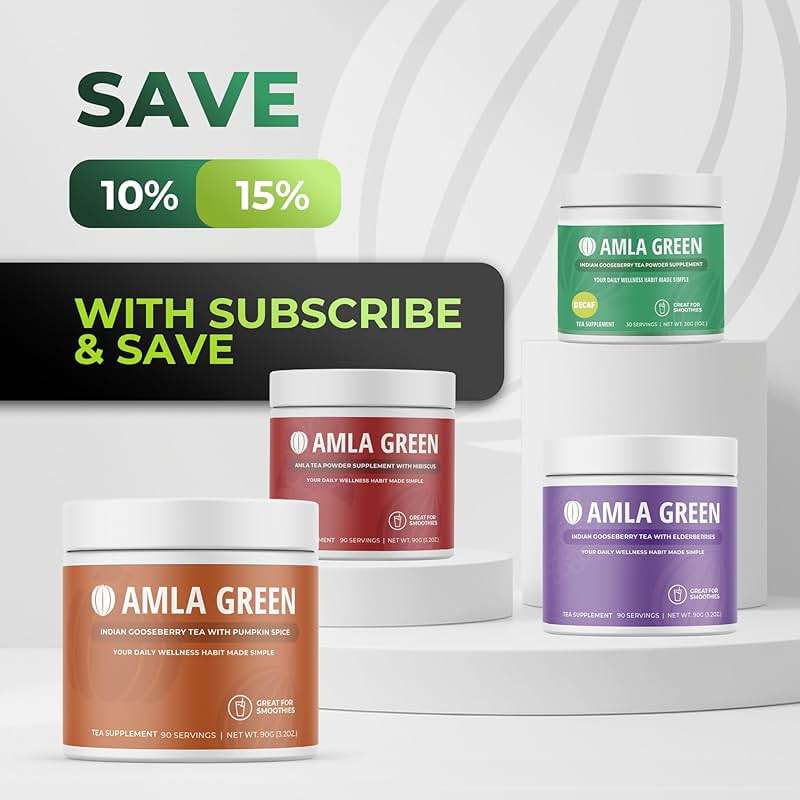Amla Powder & Decaf Green Tea Superfood Supplement, 20x Ultra Concentrated Amla, Antioxidant Support, Made with Oolong Tea and Indian Gooseberries, Organic, Vegan, Decaf, 30 Servings - Image 6