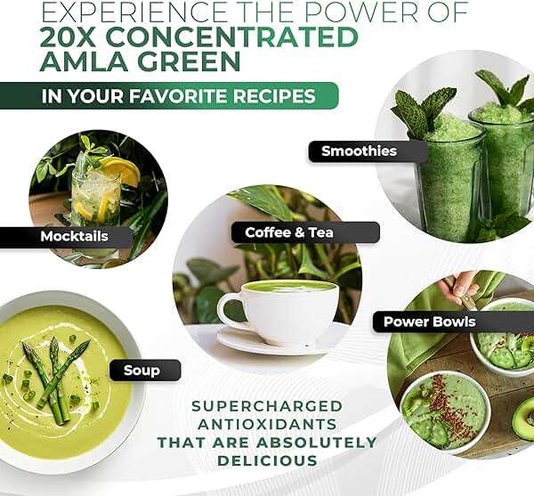 Amla Powder & Decaf Green Tea Superfood Supplement, 20x Ultra Concentrated Amla, Antioxidant Support, Made with Oolong Tea and Indian Gooseberries, Organic, Vegan, Decaf, 30 Servings - Image 7