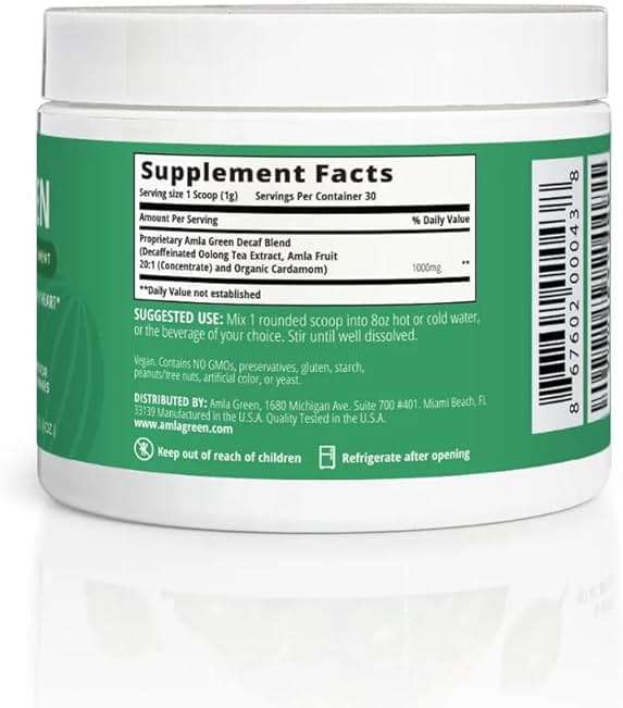 Amla Powder & Decaf Green Tea Superfood Supplement, 20x Ultra Concentrated Amla, Antioxidant Support, Made with Oolong Tea and Indian Gooseberries, Organic, Vegan, Decaf, 30 Servings - Image 9