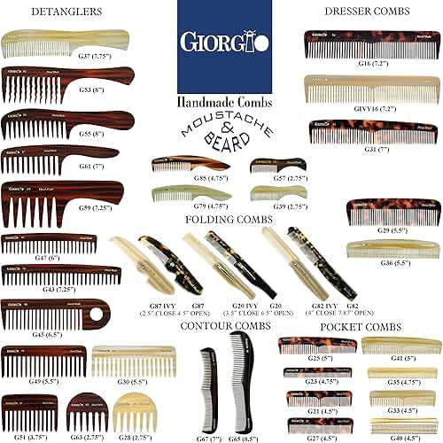 Giorgio G27 Handmade All Fine Tooth Pocket Comb, Hair Comb Straightener for Everyday Grooming Styling Hair, Mustache and Beard for Men Women and Kids, Use Dry or with Balms, Saw Cut and Polished - Image 8